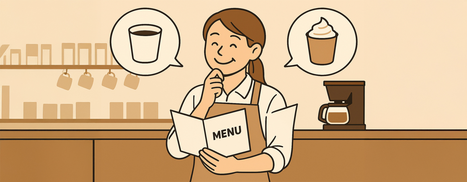 メニュー別に探す おすすめサイズの選び方のイメージ