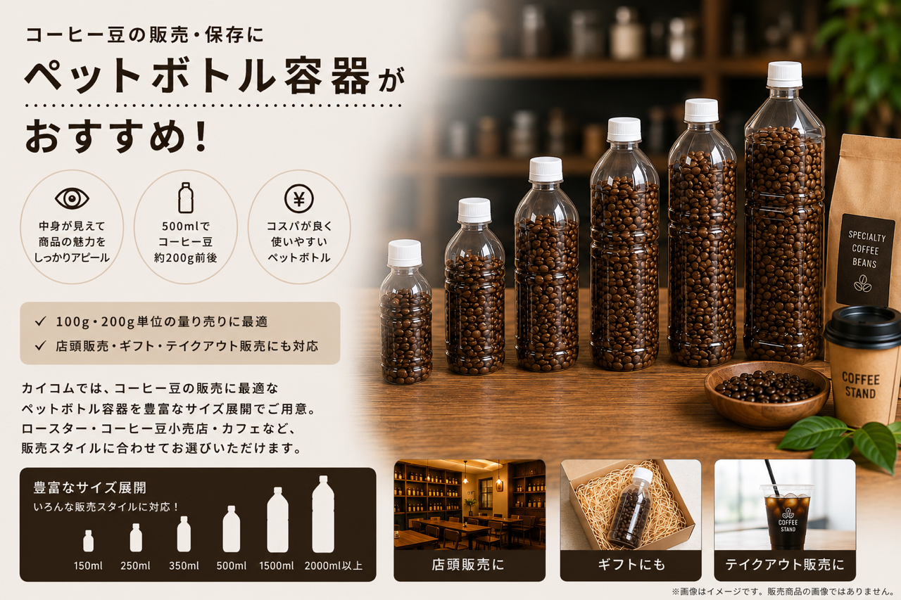 コーヒー豆の保存に人気の空ペットボトル購入なら 《公式カイコム》