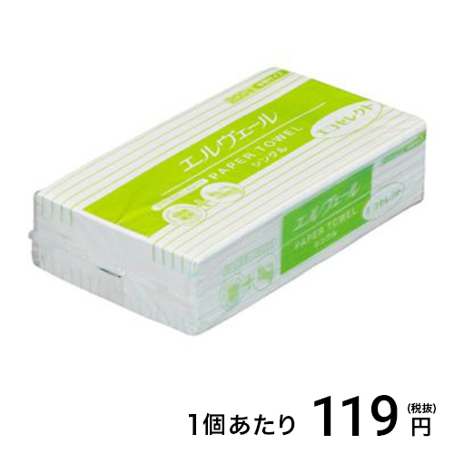 ペーパータオル エルヴェール エコセレクト 中判 200枚 シングル 35入