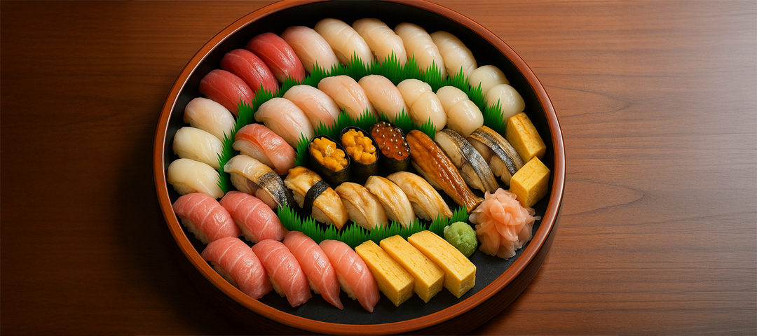 寿司・刺身のバラン使用例