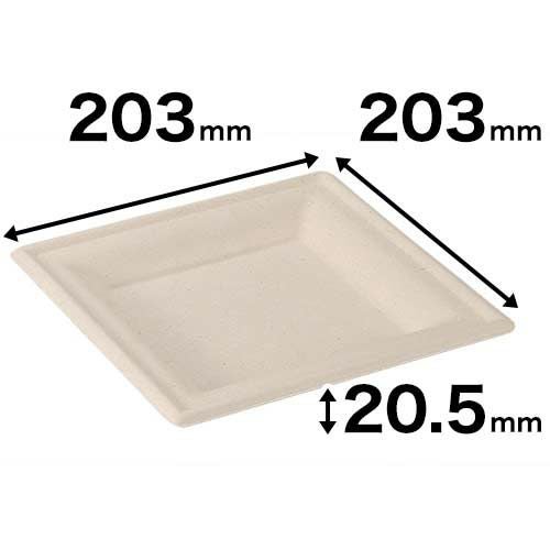 モールド角皿8インチ (未晒し) TM-P303 500入 | 食品包材｜食材の通販