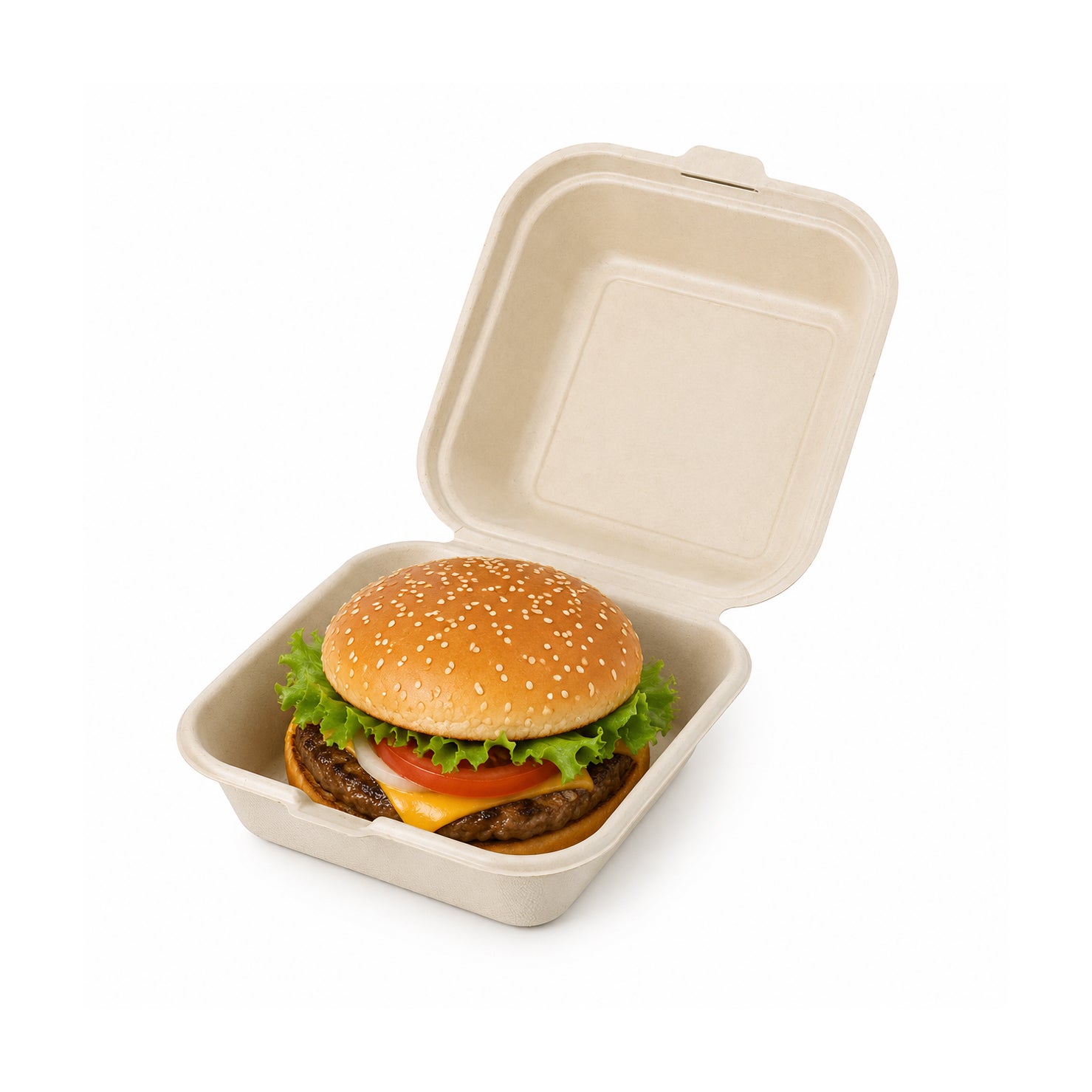 モールドバーガーボックス6インチ (未晒し) TM-B101B 500入 | 食品包材