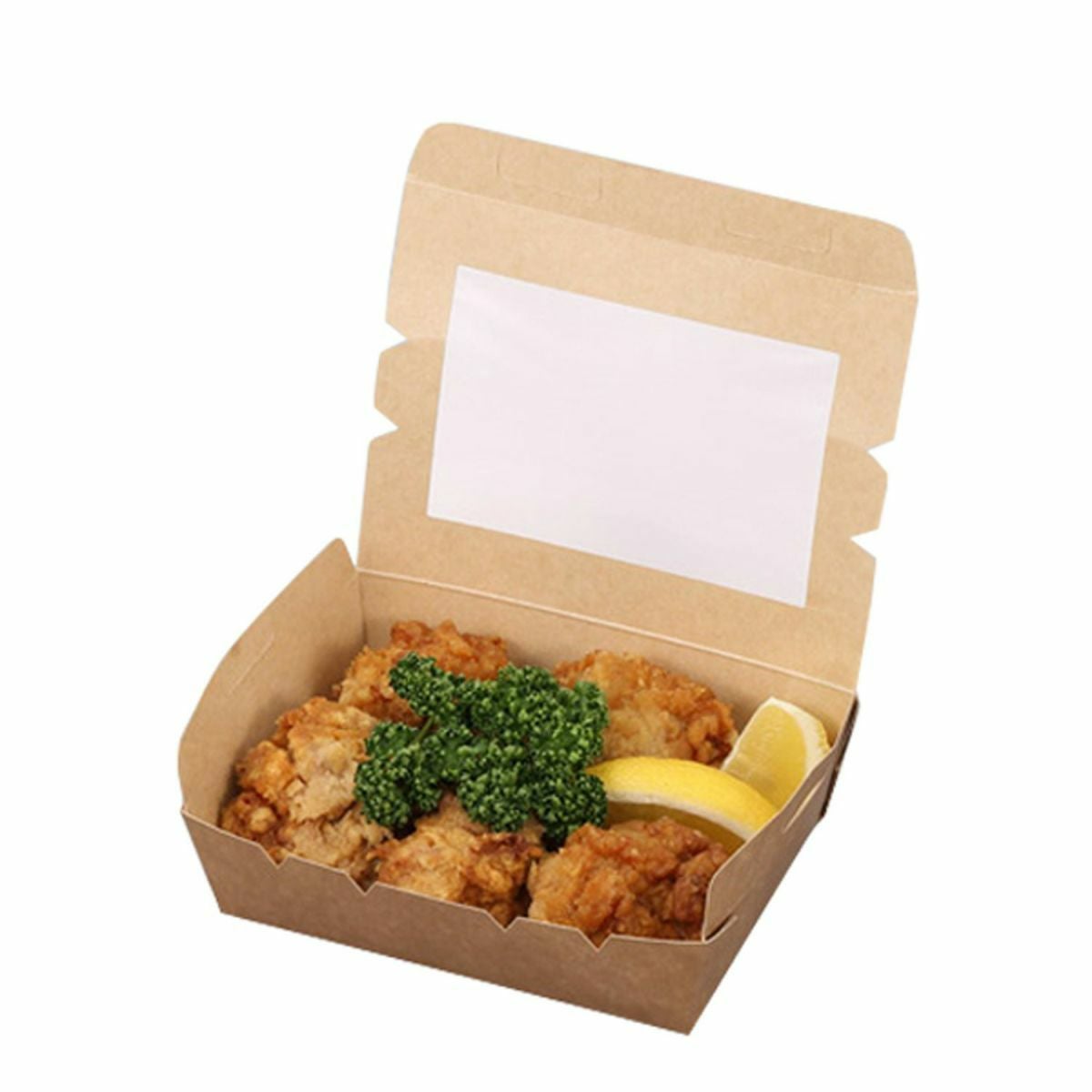 規格変更)窓付きランチボックス(XS) クラフト 50入【03112B】 | 食品包