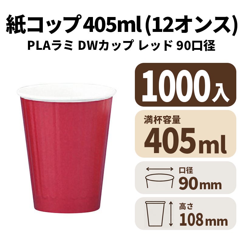 12ｵﾝｽDWｶｯﾌﾟ (ﾚｯﾄﾞ) (90口径)(PLAﾗﾐ)【02628】