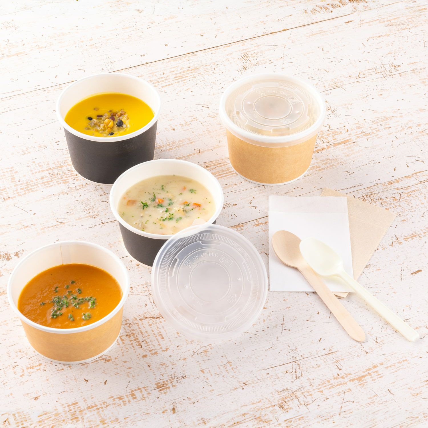 8オンス アイス&スープカップ用PPリッド (半透明) 1000入 | 食品包材
