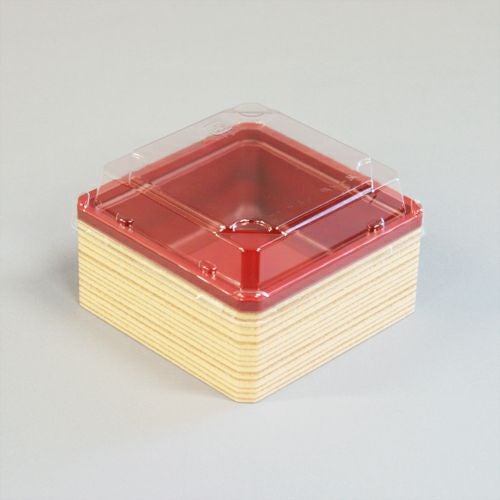 ワン折丸43A杉赤K20フタ(100)セット アクタ | 食品包材｜食材の通販