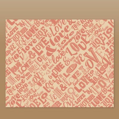 ラミクレープクラフト包装紙　S四角（LOVE)