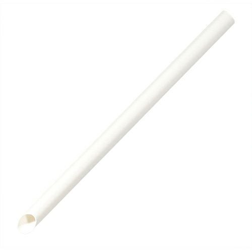タピオカ用紙ストロー(白)バラ(片先斜めΦ12x210mm)