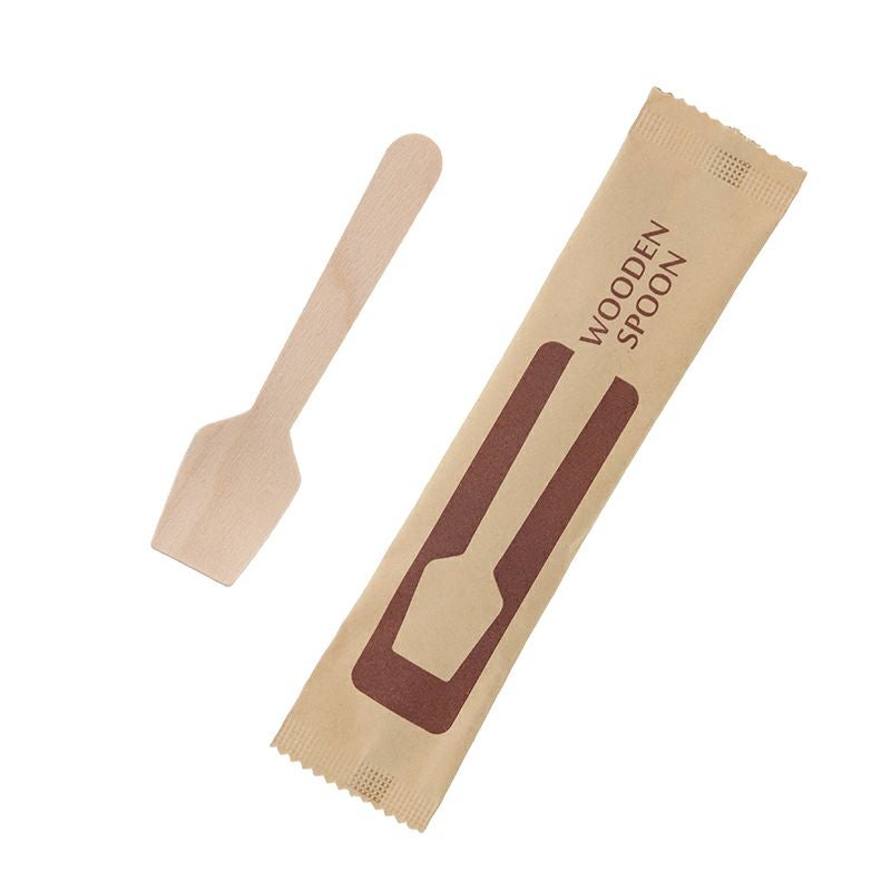 HEIKO 木製角スプーン 95mm 未晒紙完封 5000本