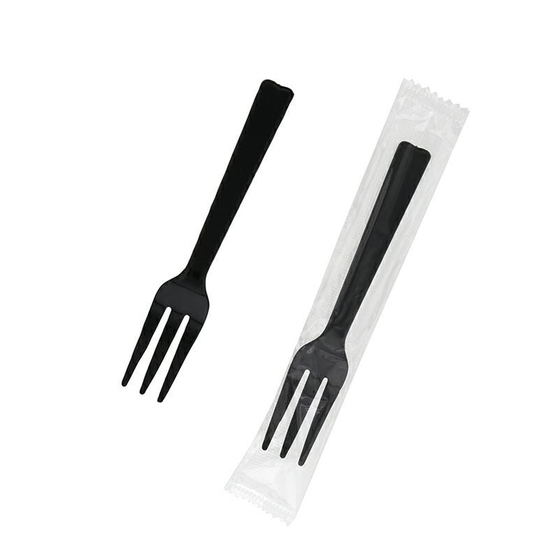 HEIKO プラスチックフォーク 12cm 単袋 黒 5000本