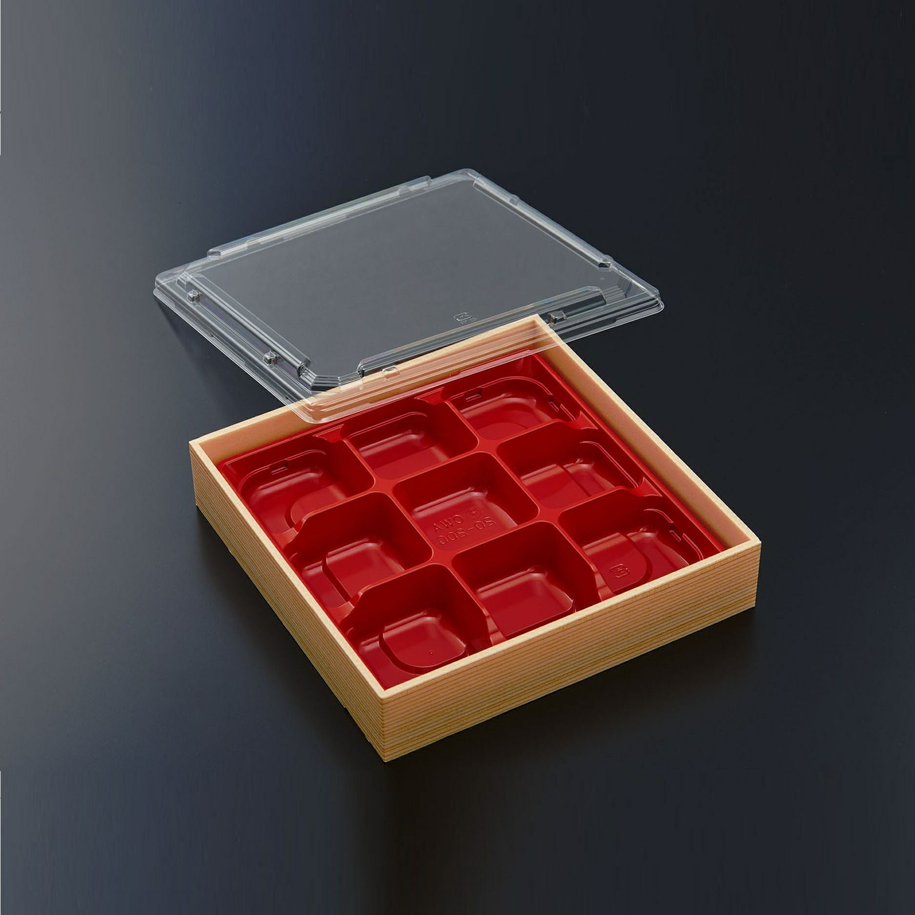 中央化学CWA20-20G深 赤-赤杉(ボ)本体・蓋セット 126入