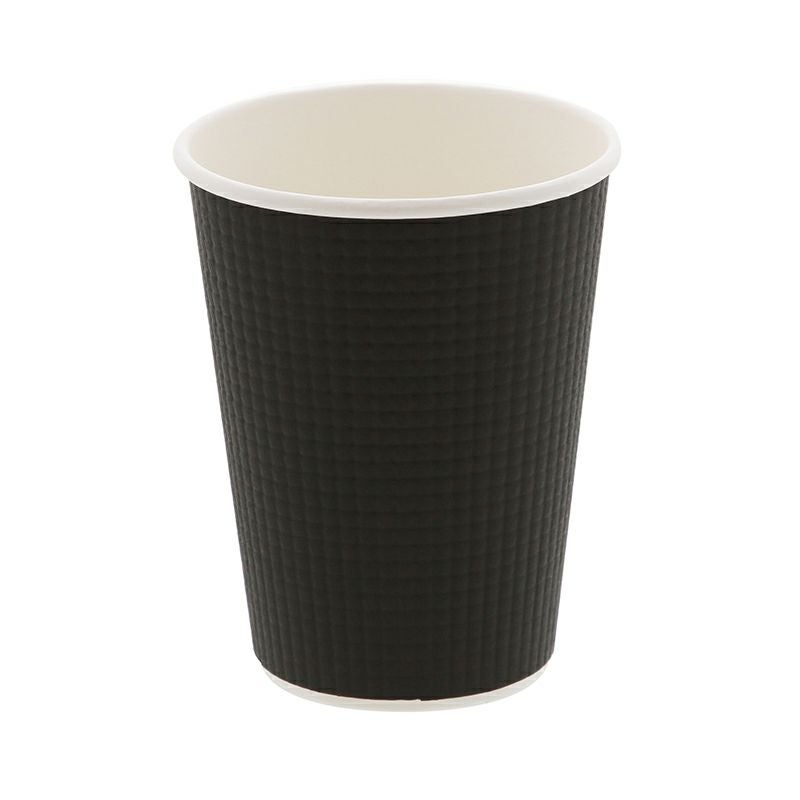 HEIKO 紙コップ エンボスカップ 12オンス 口径90mm ブラック 500個