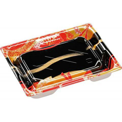 susHi_x出品　本体+100cm幅トレイ2個付属 鈴音2－3PT 本体 帯流れ赤 800入 | 食品包材｜食材の通販ならカイコム