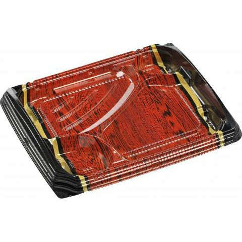 MSD竹皿膳24－19－1 ノーブル赤黒 600入 | 食品包材｜食材の