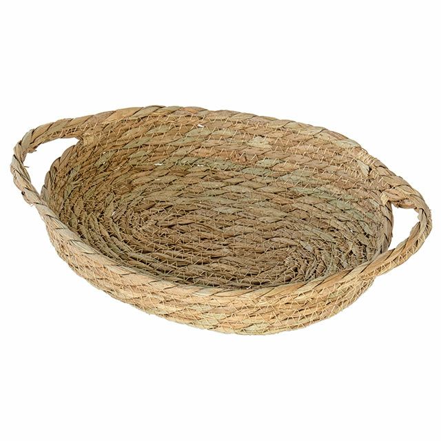 ヘッズ ギフトトレイ 31(25)×20(17)×5cm 2個 ラッシュ いぐさ ハンドル