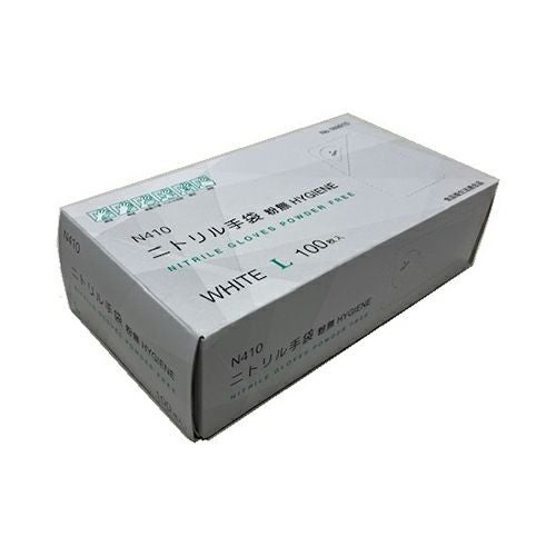 N410 ニトリル手袋 粉無 WHITE M 100入 | 食品包材｜食材の通販なら