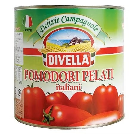 ⑧ DIVELLA完熟ホールトマト缶 2500g×1缶 DIVELLA 1缶入 | 食品包材